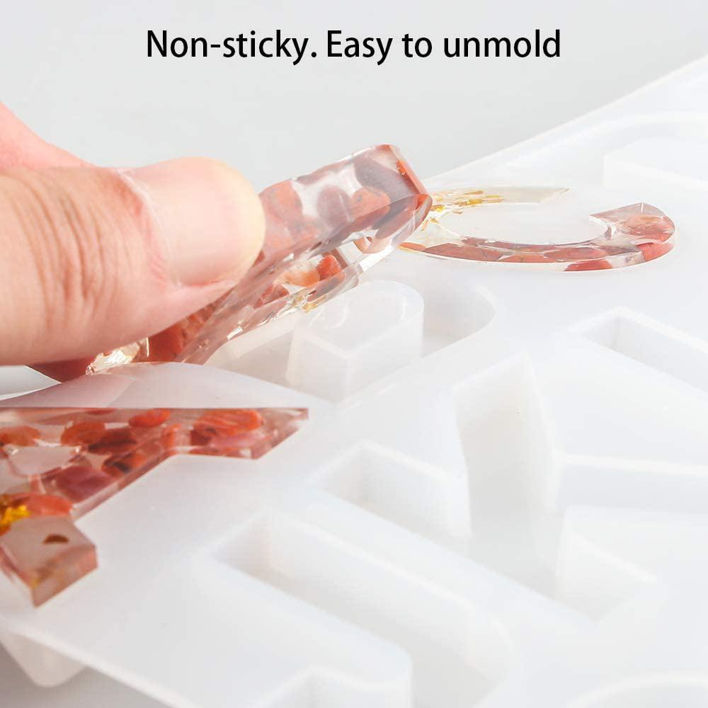 LEISURE Khuôn Làm Móc Khóa Resin Epoxy UV In Chữ Cái Tiện Lợi