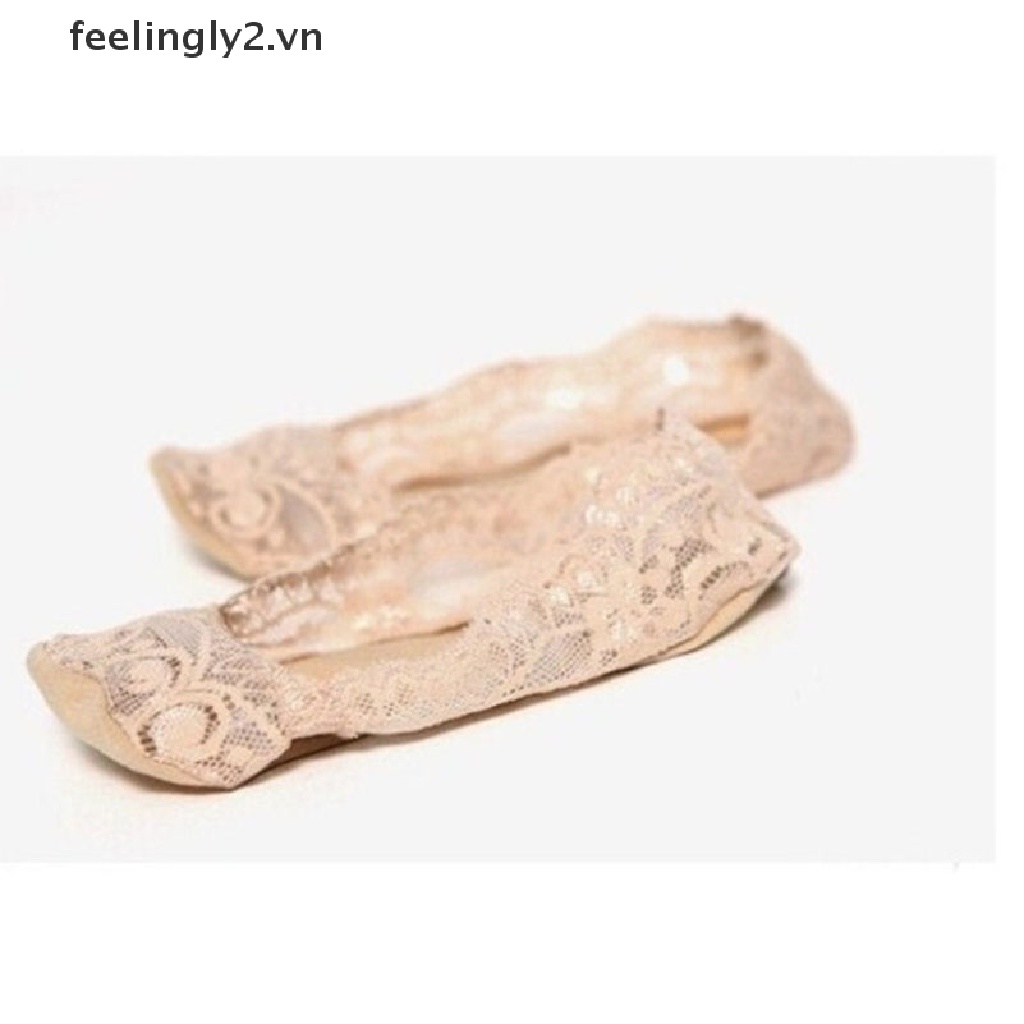 Vớ cotton cổ ngắn phối ren chống trượt thời trang