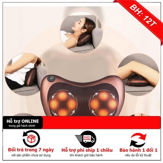 [ Bão Sale] Gối Massage Hồng Ngoại 8 Bi Cao Cấp Nhật Bản