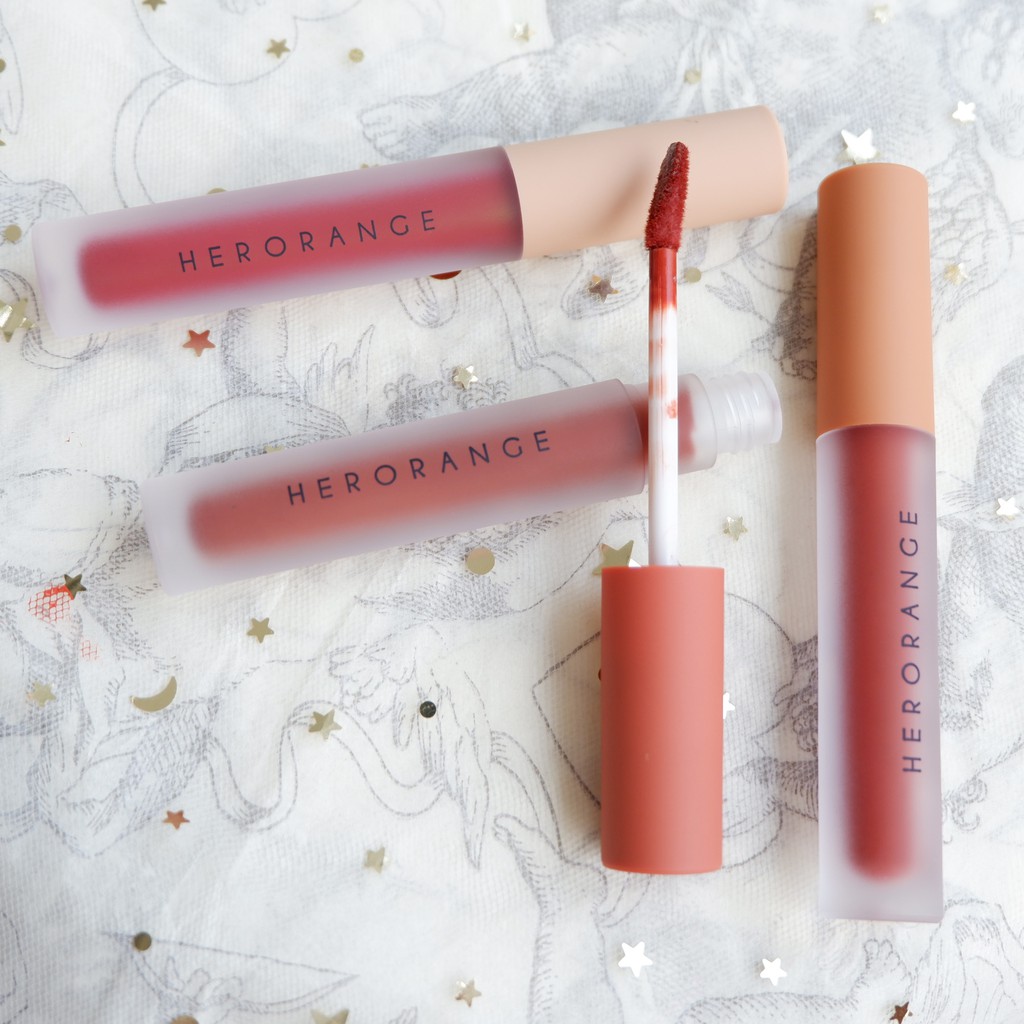 Set 3 son kem lì, mịn và nhẹ môi Her Orange - đủ 2 tone Fluffy Lip Glaze NPP Shoptido | BigBuy360 - bigbuy360.vn