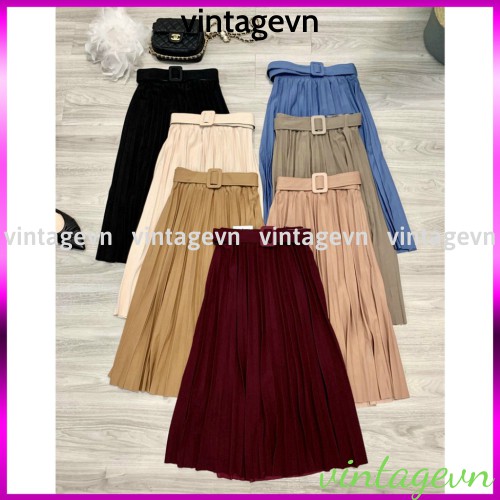 {vintagevn} chân váy xếp ly kèm đai loại đẹp Yannan | BigBuy360 - bigbuy360.vn