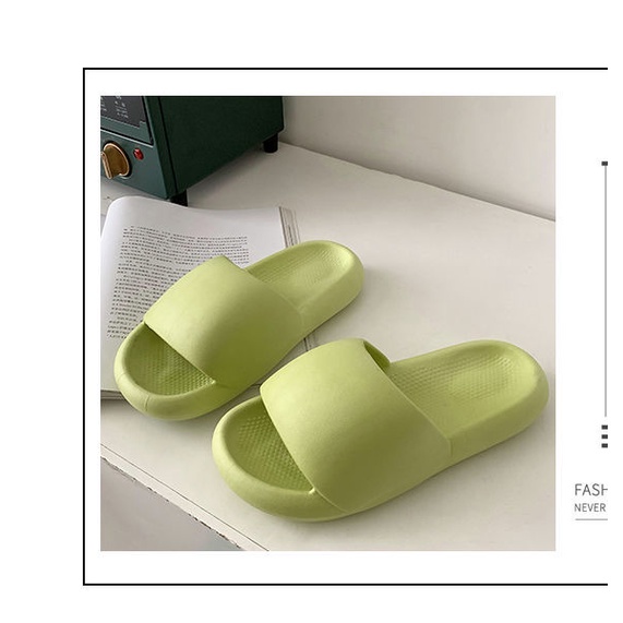 Dép Quai Ngang Bằng PVC Hở Ngón Đế Dày Chống Trượt Thời Trang Cho Nữ