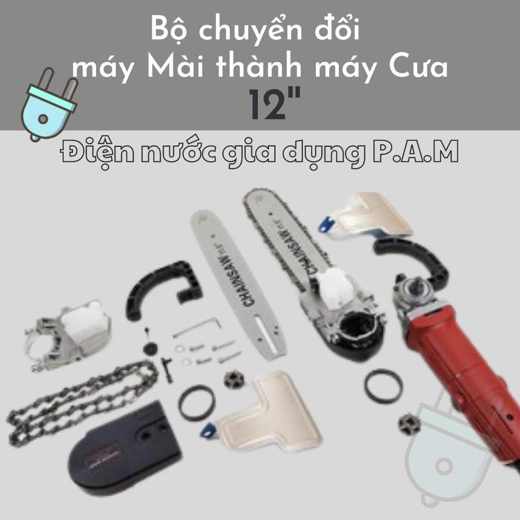 Bộ chuyển đổi máy mài thành máy cưa cây cắt gỗ 12 Inch - bản dày Điện Nước Chú Hội