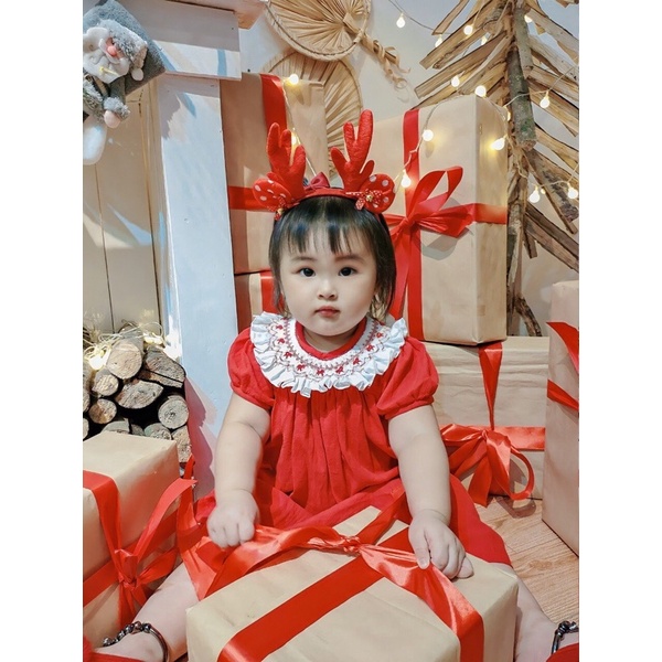 ĐẦM SMOCK BÈO ĐỎ