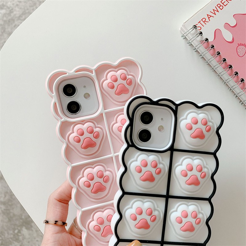 Ốp điện thoại mềm họa tiết móng mèo xinh xắn cho iPhone 12 12Pro 12ProMax 11Pro 11ProMax 7 8 7Plus 8Plus X XS XR XSmax