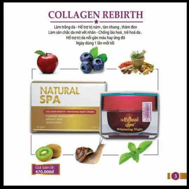 KEM DƯỠNG COLAGEN REBIRTH NATURAL SPA