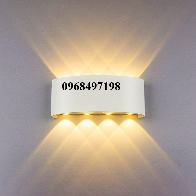 Đèn hắt tường 2 đầu 8 mắt led - Đèn hắt tường sân vườn, cầu thang