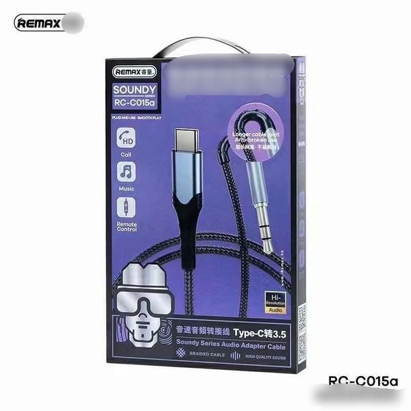 Cáp chuyển đổi âm thanh type C to 3.5mm remax RC C015A -Hàng chính hãng