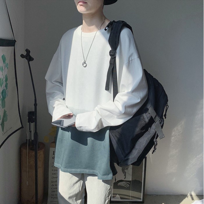 Áo thun dài tay phối màu unisex phong cách uzzang siêu hot | BigBuy360 - bigbuy360.vn