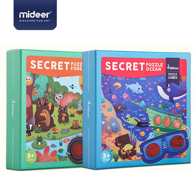 Mideer 35 CÁI Câu đố Trẻ Em đồ Chơi Khám Phá Kính Ghép đôi Hoạt Hình