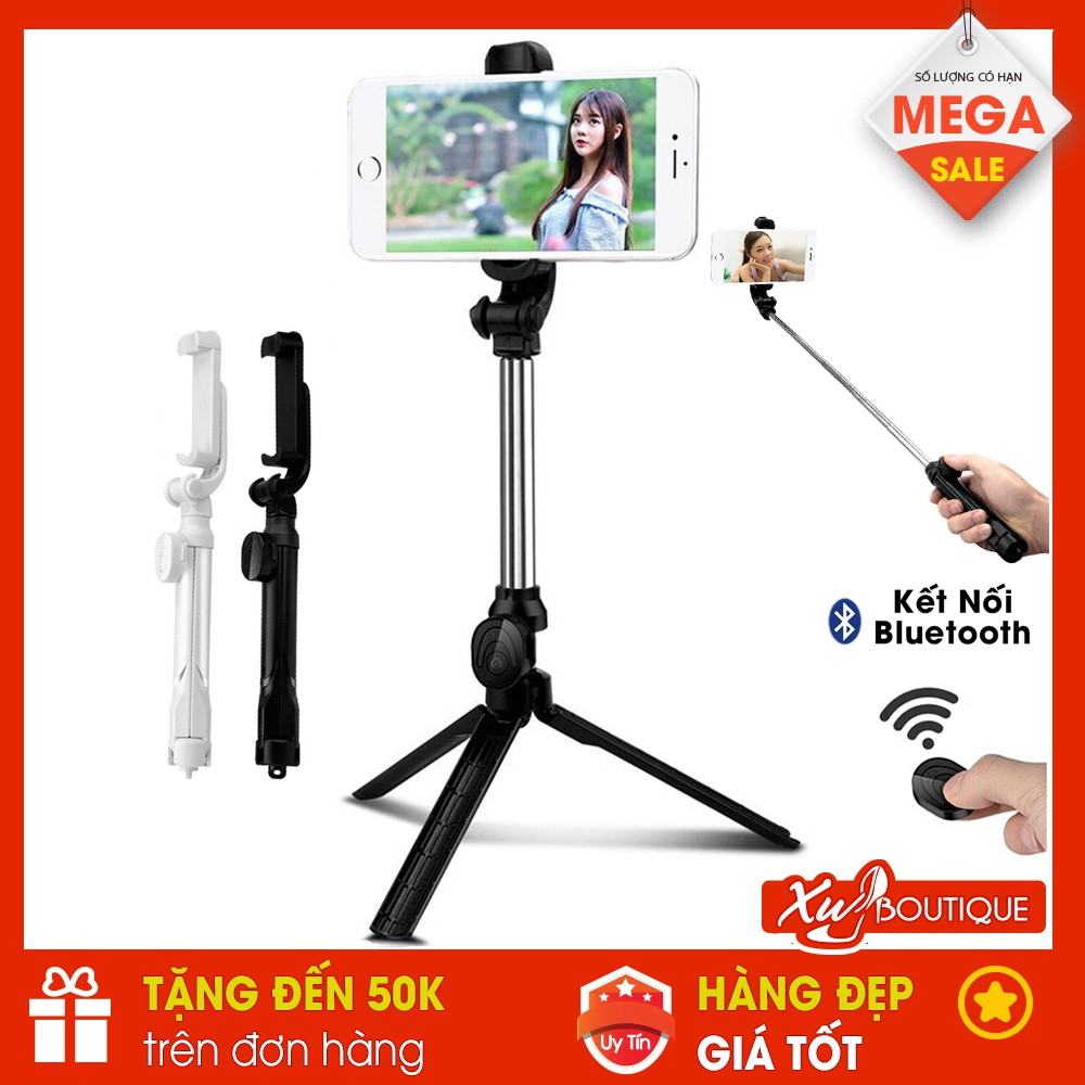 Gậy Chụp Ảnh Tự Sướng XT10 Selfie Kèm 3 Chân Đứng Tripod Kết Nối Bluetooth - Remote Điều Khiển Từ Xa