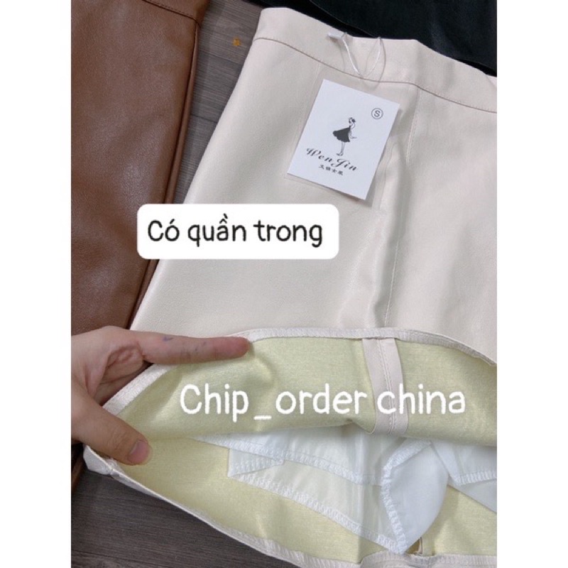 Chân váy da pu lưng thời trang hàng quảng cao cấp