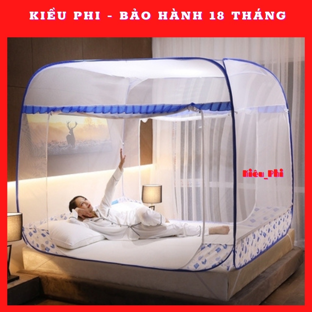 Màn chụp tự bung Kiều Phi - mùng chụp tự bung người lớn đỉnh rộng gấp gọn bảo hành 18 tháng