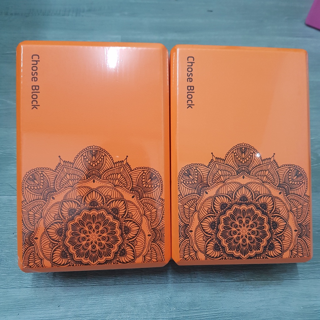 Gạch tập Yoga cao cấp EVA 220g, block tập yoga hoa văn mới