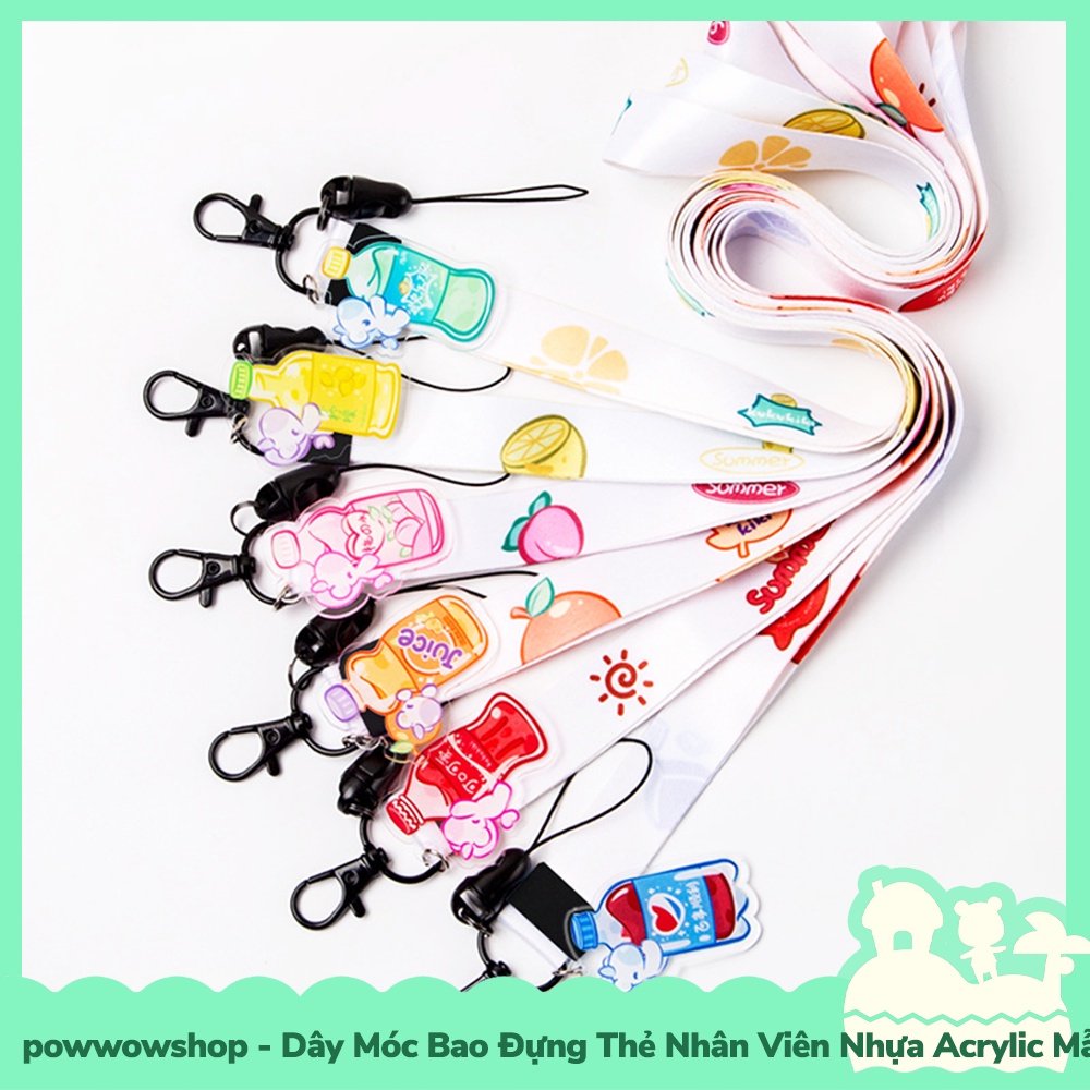 [Sẵn VN - Hỏa Tốc] Dây Móc Bao Đựng Thẻ Nhân Viên Nhựa Acrylic Mẫu Colorful Unicorn Bottle