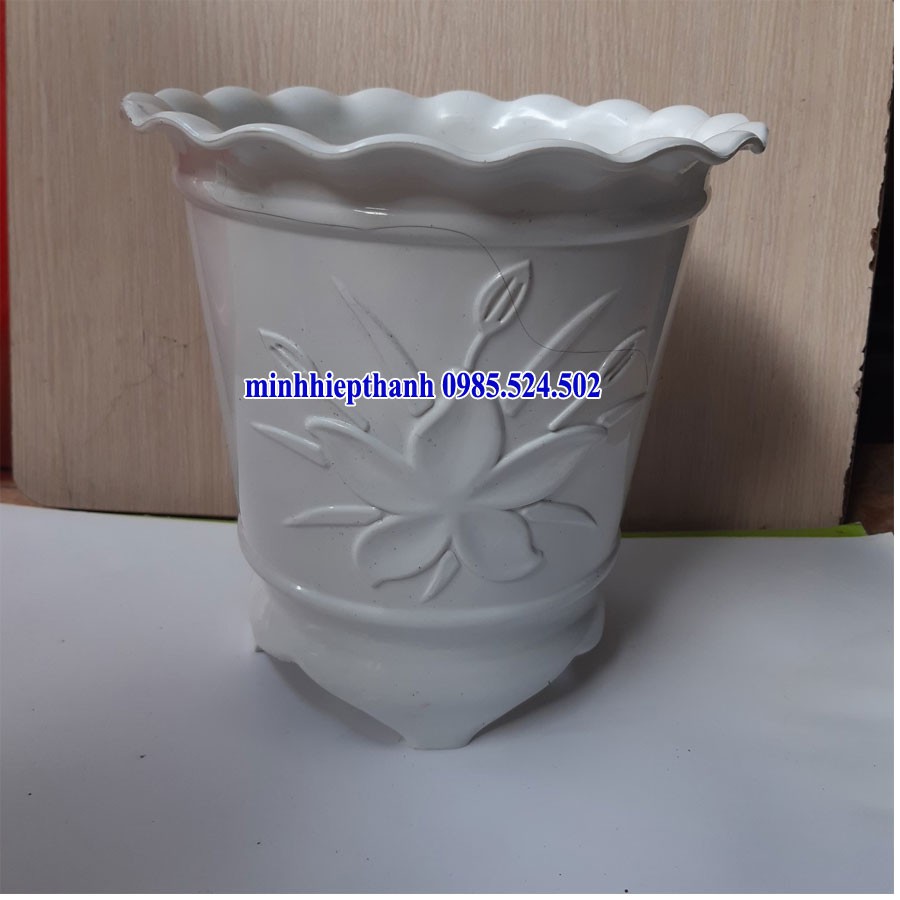 combo 5 chậu nhựa tròn cao cấp 4 chân trồng cây cảnh, cây hoa tết