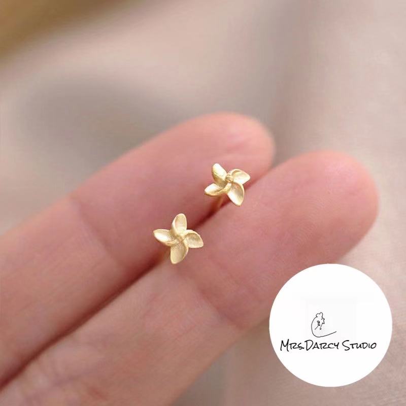 MRS.D【In Stock】100% Sterling Silver Windmill Earrings S925 Earrings Stud Earrings Colors of Zircon Jewelry Gift Ear Clips Minimalist Earring Design Jewelry Girls Allergy Free