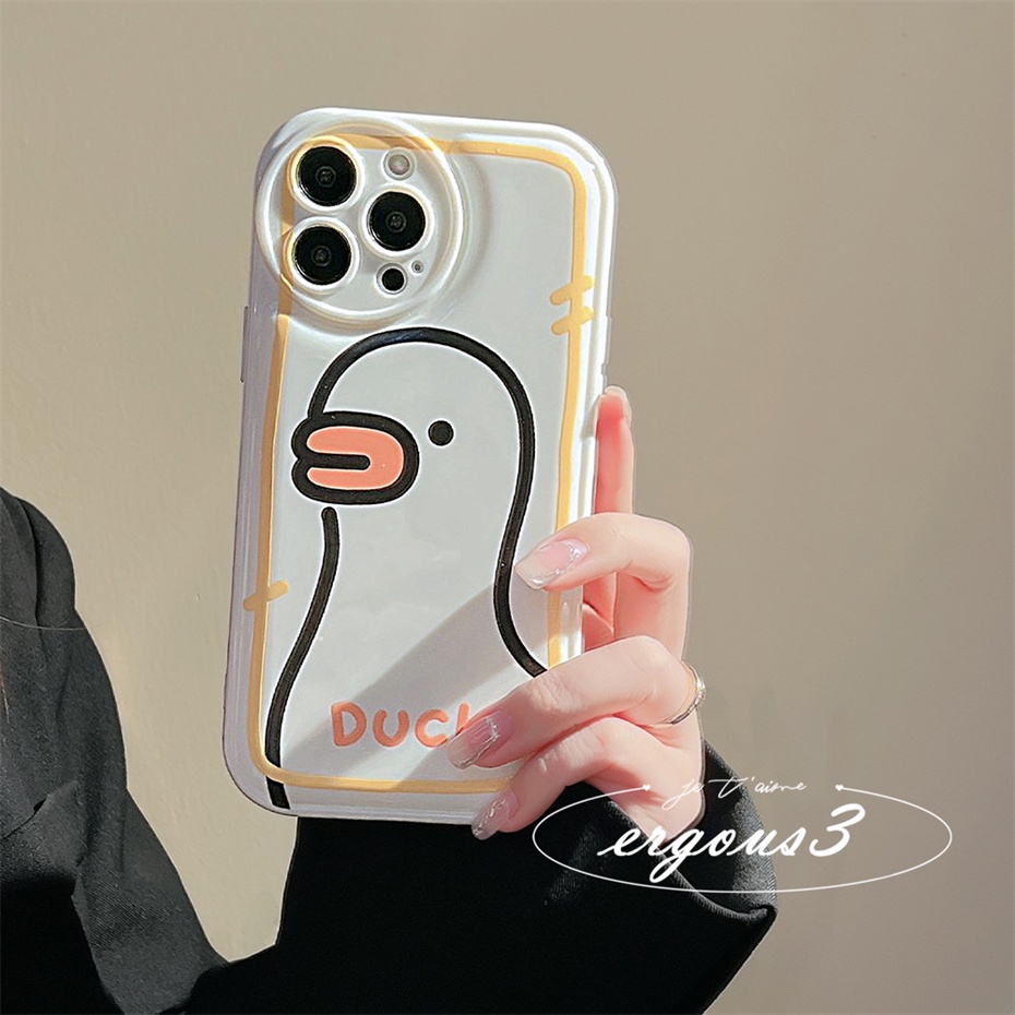 Ốp điện thoại mềm in hình vịt bảo vệ camera thích hợp cho iPhone 14 13 12 11 Pro Max SE2020 X XR Xs Max 7 8 Plus
