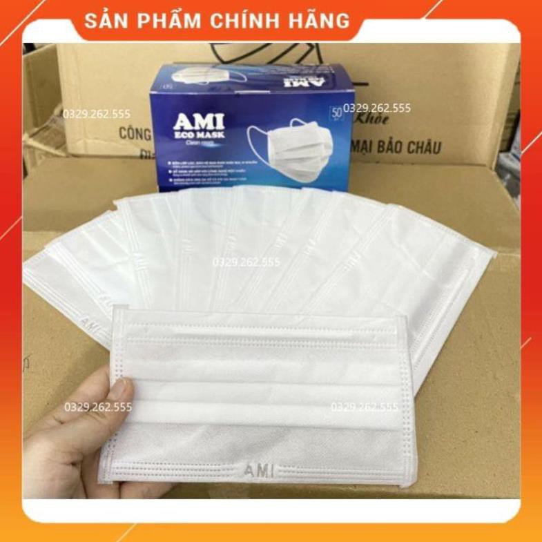 (Màu trắng) Hộp khẩu trang Ami màu trắng 4 lớp 50 cái | BigBuy360 - bigbuy360.vn