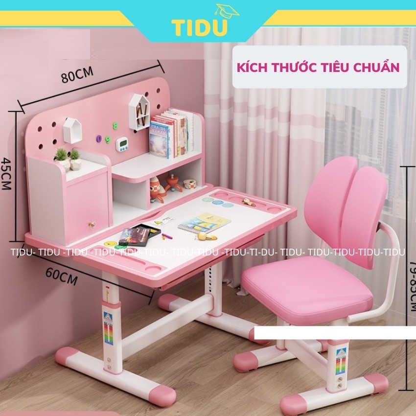 bộ bàn học chống gù chống cận thông minh Tidu A16 bàn ghế học sinh kích thước 60x80cm