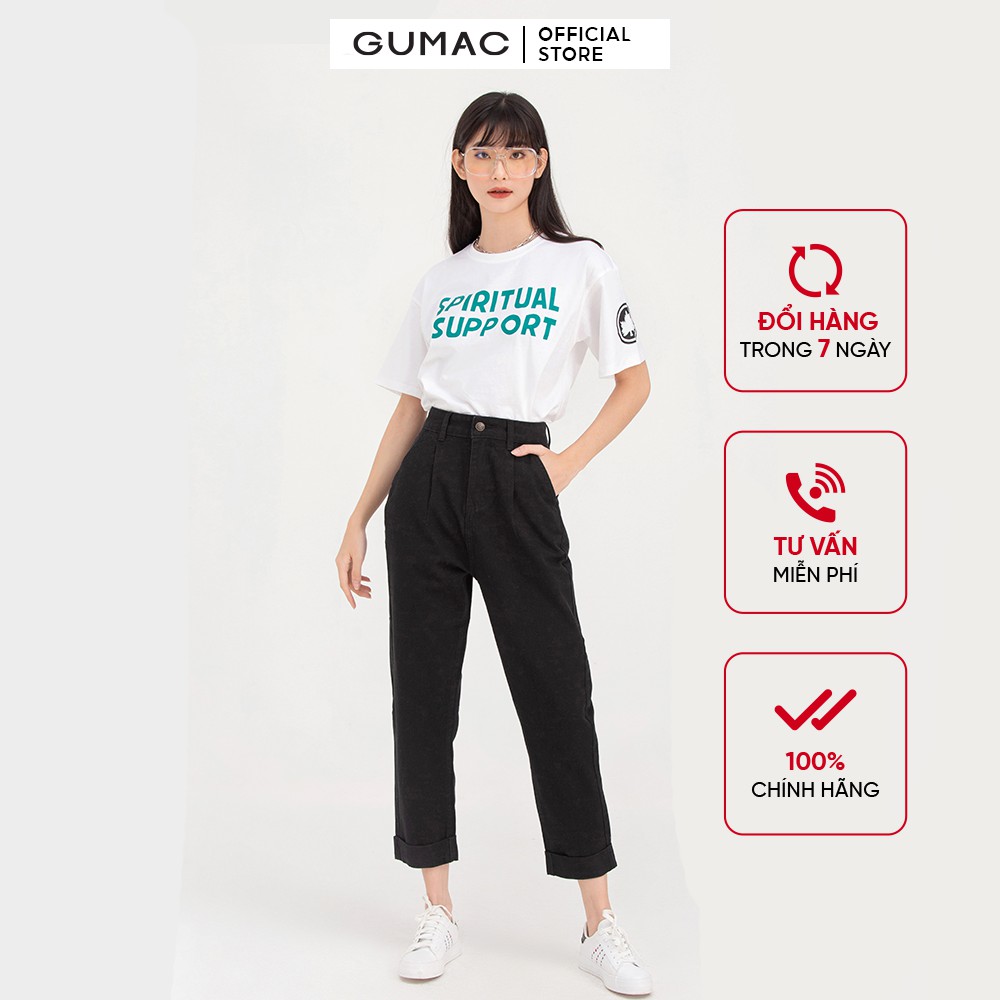 [Mã WABRGM11 giảm 10% đơn 250K] Áo thun nữ in lá phong GUMAC ATB701 | BigBuy360 - bigbuy360.vn