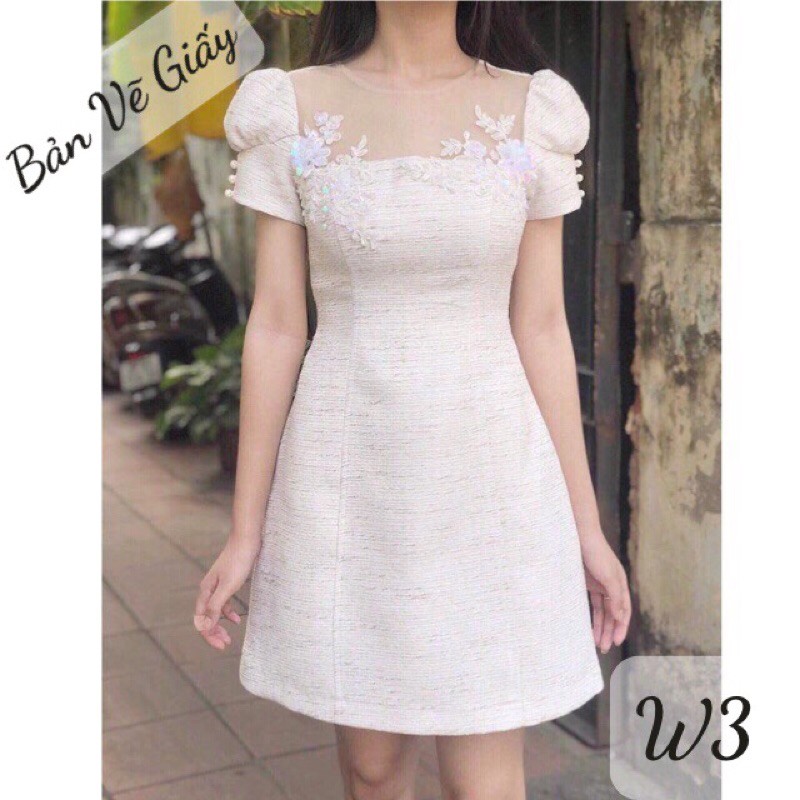 W3 BẢN VẼ RẬP GIẤY TỰ MAY MẶC ĐẦM NỮ (SIZE S-XXL)