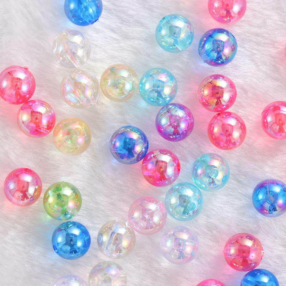 ⚝Hecceh⚝ Bộ 50 Hạt Nhựa Acrylic Có Lỗ Nhiều Màu Sắc Dùng Làm Trang Sức Thủ Công DIY