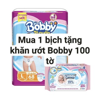 [TẶNG KHĂN ƯỚT 100T] Tã quần Bobby M76/L68/XL62/XXL56