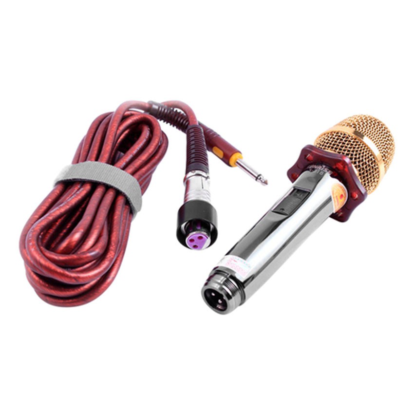 Micro Karaoke Sunrise S318 Có Dây Vặn Chắc Chắn - Hát Cực Hay Kèm Chống Lăn Mic