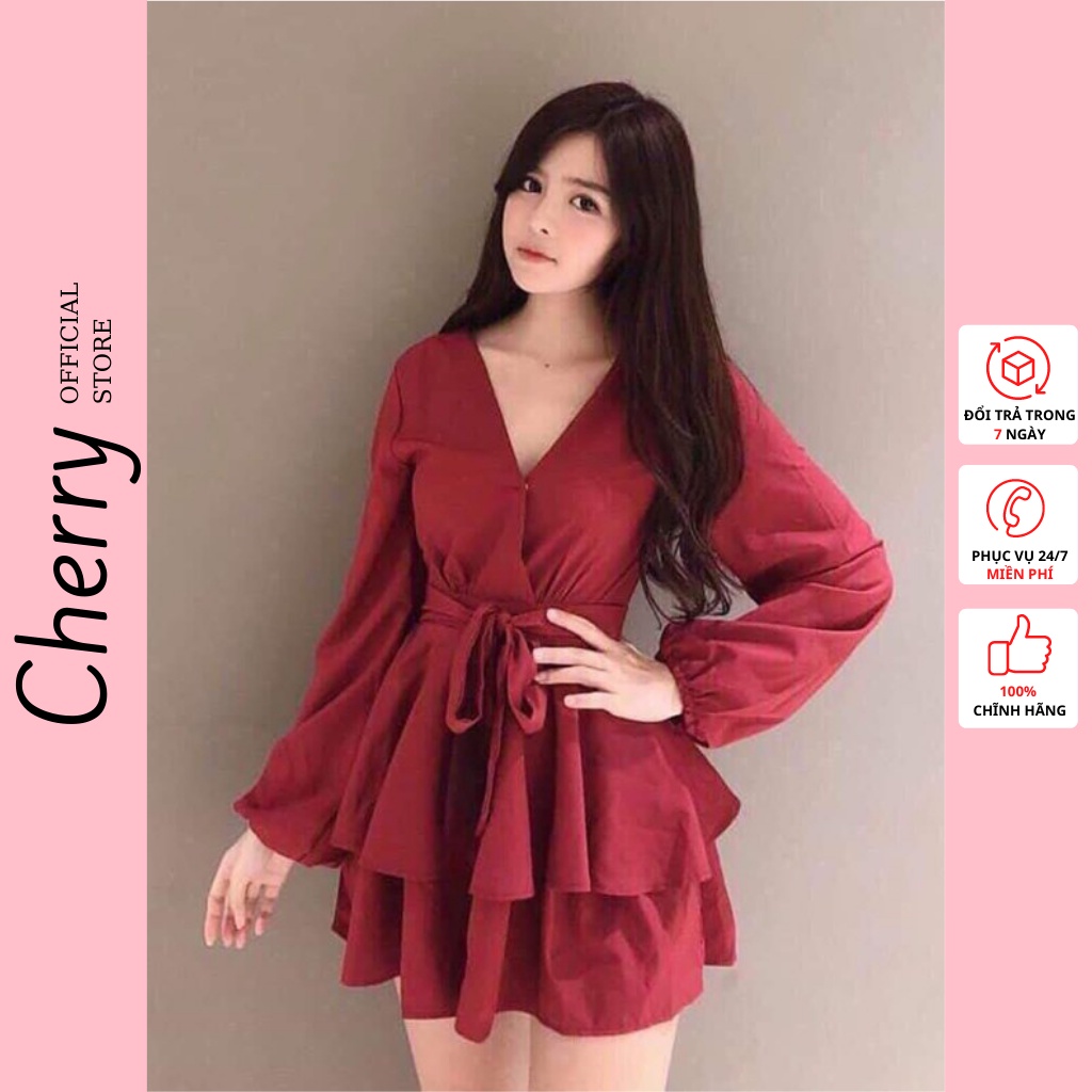 Váy nữ cá tính xinh đẹp dáng jum CHERRY đầm nữ phong cách trẻ trung năng động V018