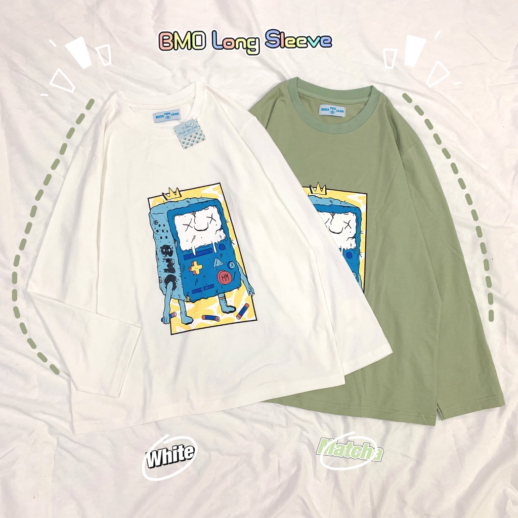 Áo thun dài tay 💵 BMO Máy Game 💵 phông Unisex nam nữ tee oversize form rộng pull Ulzzang Streetwear thu đông vải mềm