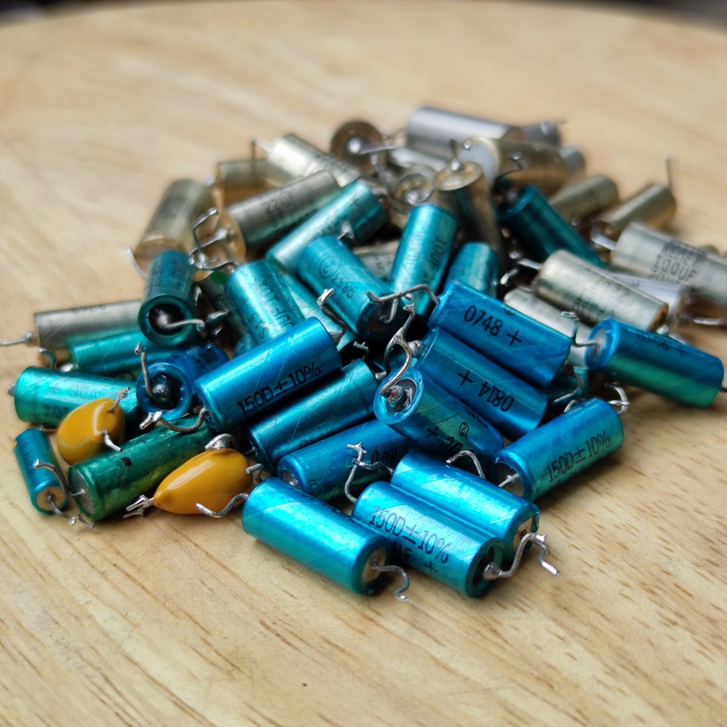 Tụ điện tantalum sprague 150D, kenmet, nec, usa...
