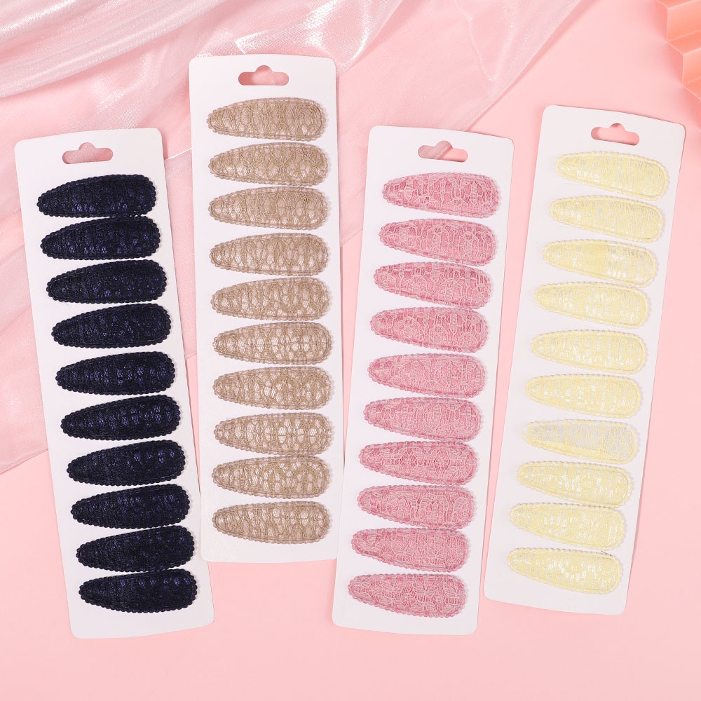Set 10 Kẹp tóc KIDSBOWS vải cotton màu sắc ngọt ngào cho bé gái
