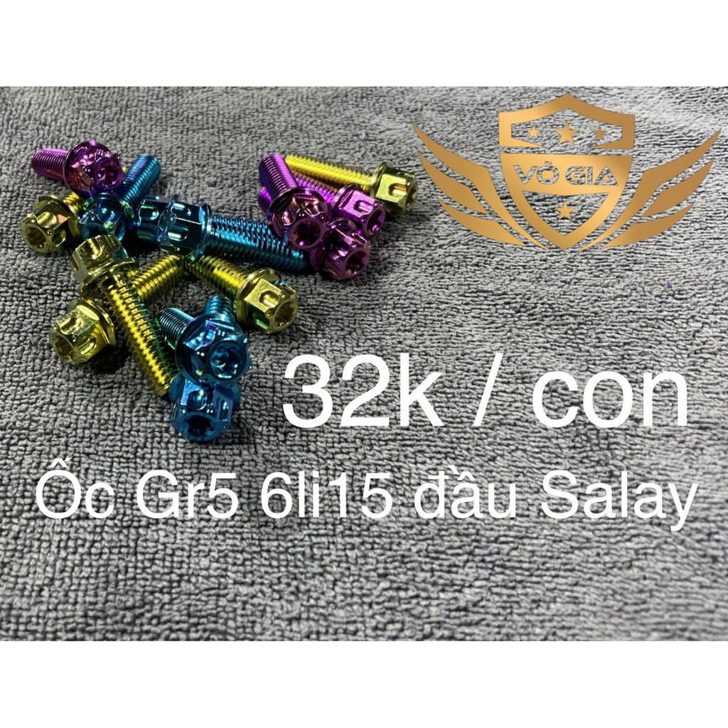 Ốc Titan Gr5 6li15 Đầu SALAYA gắn lốc máy tất cả các dòng xe