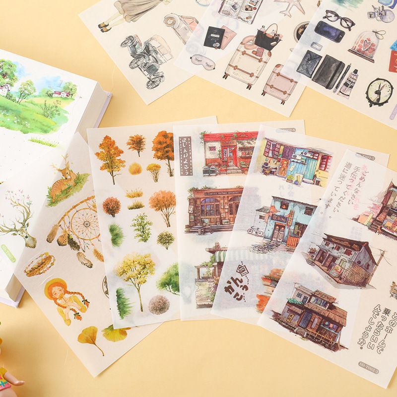 Set 6 tấm sticker trang trí nhiều mẫu P3