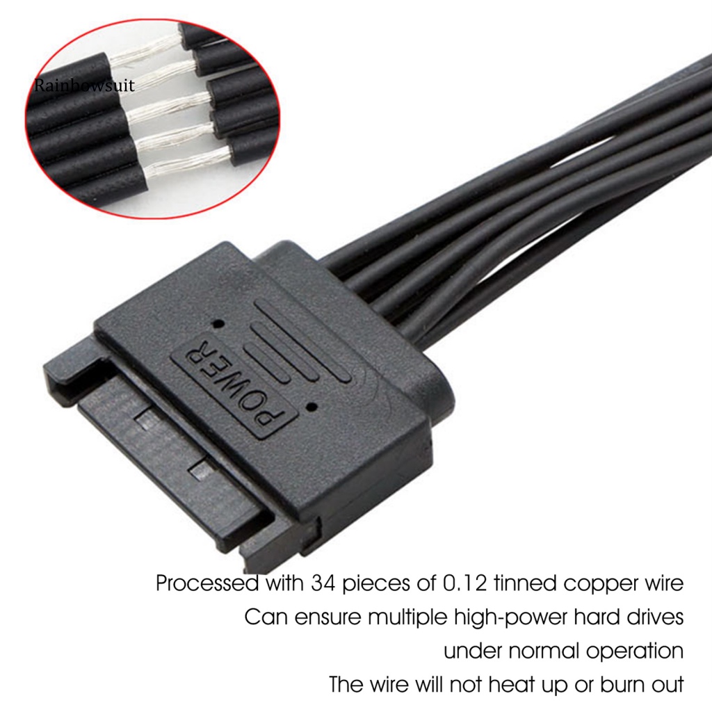 Cáp Chia Nguồn SATA Từ 1 Sang 2 SATA 15 Pin Sang 2 15Pin Chuyên Dụng Cho Ổ Cứng