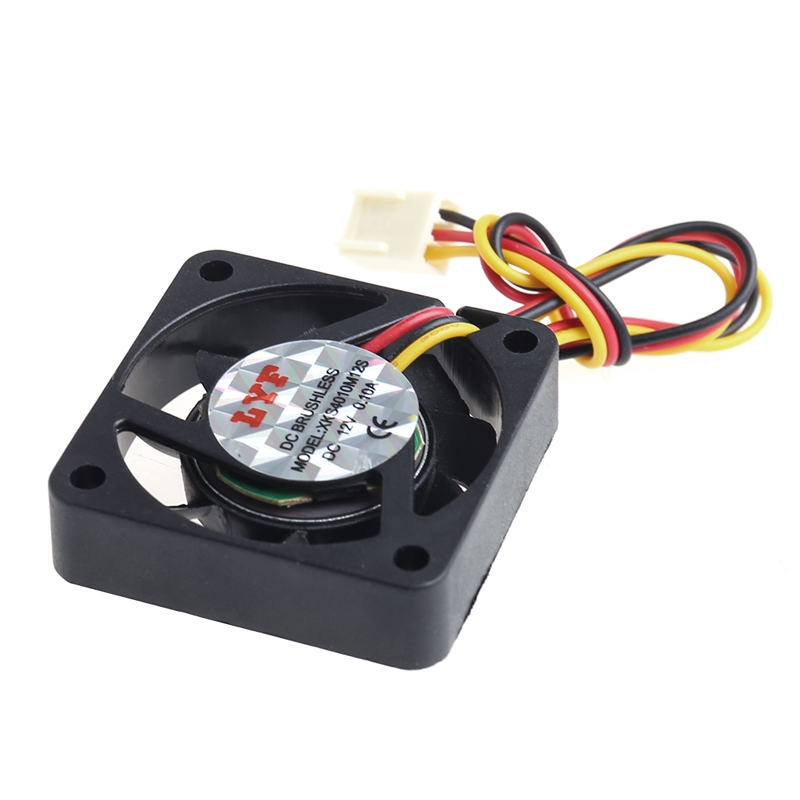 Quạt tản nhiệt không chổi than 40 x 40 x 10mm 12V 3 chân cho thùng máy tính.