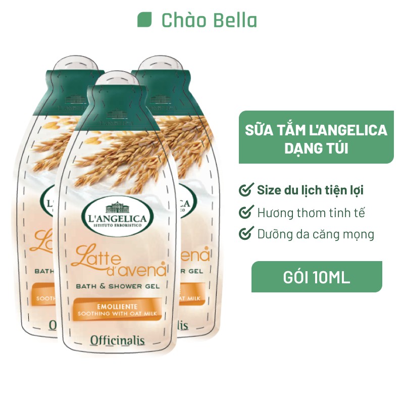 Sữa Tắm Thảo Dược Cao Cấp Ý L'Angelica (Dạng Gói) | Size Du Lịch, Trắng Da, Mềm Mịn, Thơm Lâu Trên Da (10ml)