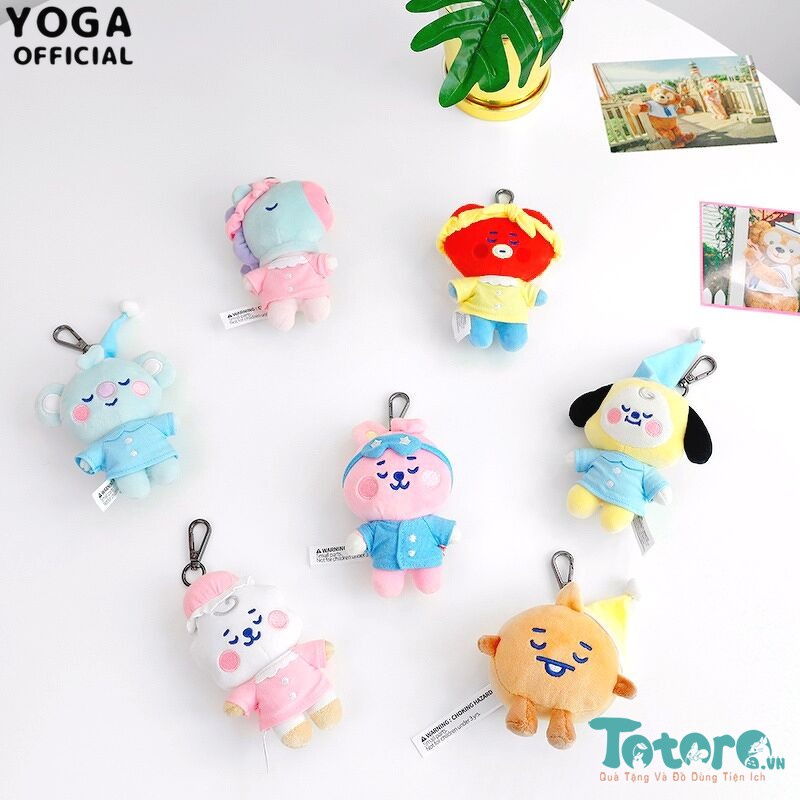 Thú Bông và móc khóa bông BT21 mặc đồ ngủ