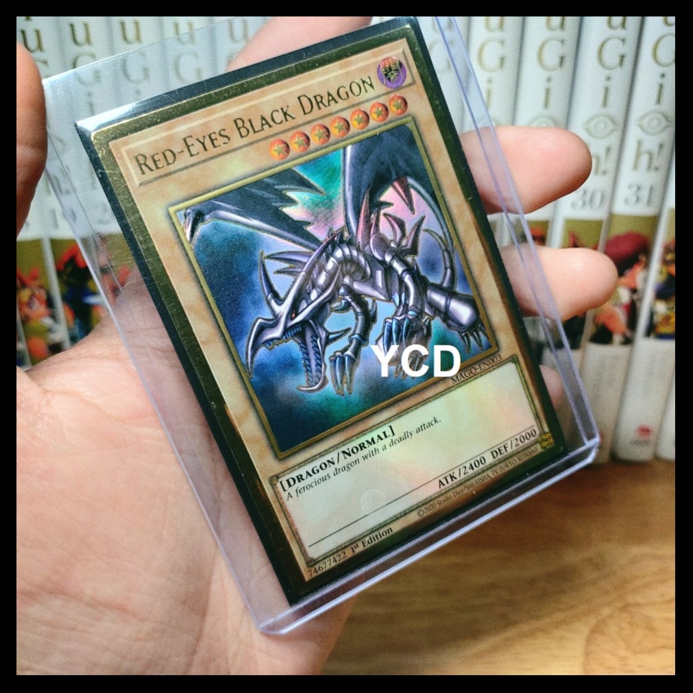Thẻ bài yugioh chính hãng  Red-Eyes Black Dragon – Premium Gold Rare