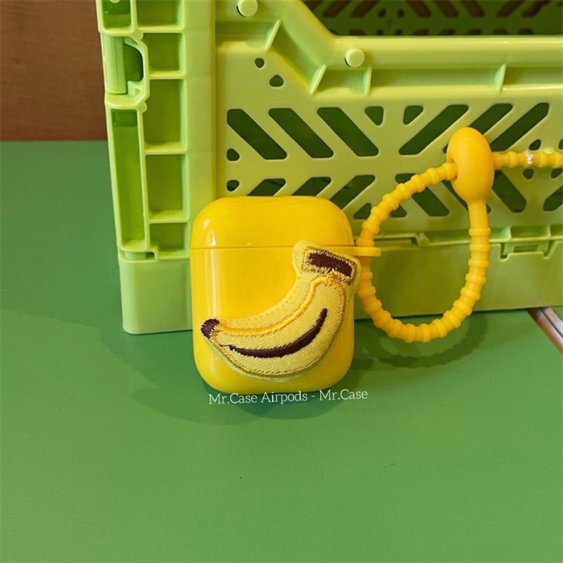 Case Airpods 1/2 Pro Vỏ Ốp Đựng Tai Nghe Hình Trái Chuối Vàng Silicon- Mr.Case Airpods