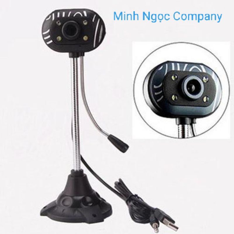 Webcam cao cổ kèm Mic loại xịn có đèn trợ sáng dùng cho học Online