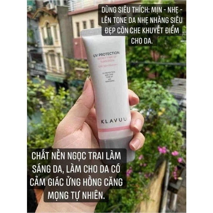 KEM CHỐNG NẮNG NÂNG TONE KLAVUU UV PROTECTION SECRET TONE UP 50ML