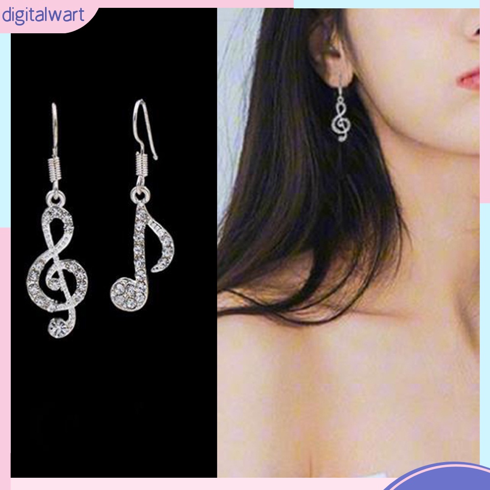 Bông Tai Hình Nốt Nhạc Đính Đá Sang Trọng