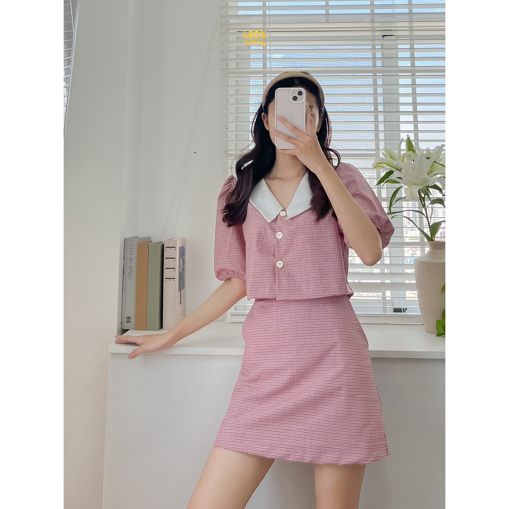 Set Chân Váy Áo Cổ Sen LEO's clothing SETA22 | BigBuy360 - bigbuy360.vn