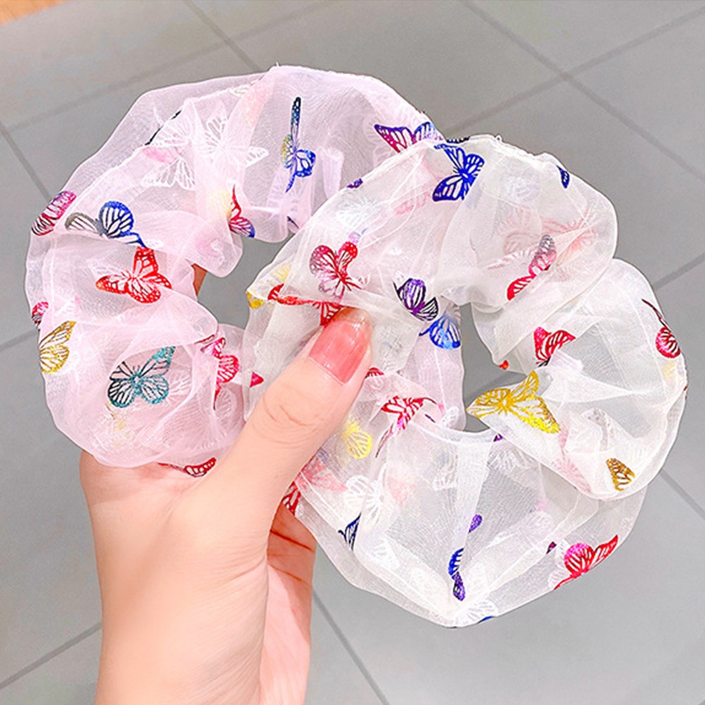 BLISS Fashion Hair Rope Girls Rubber Band Hair Tie Women Gauze Butterfly Korean Hair Band Ponytail Holder Scrunchies/Multicolor