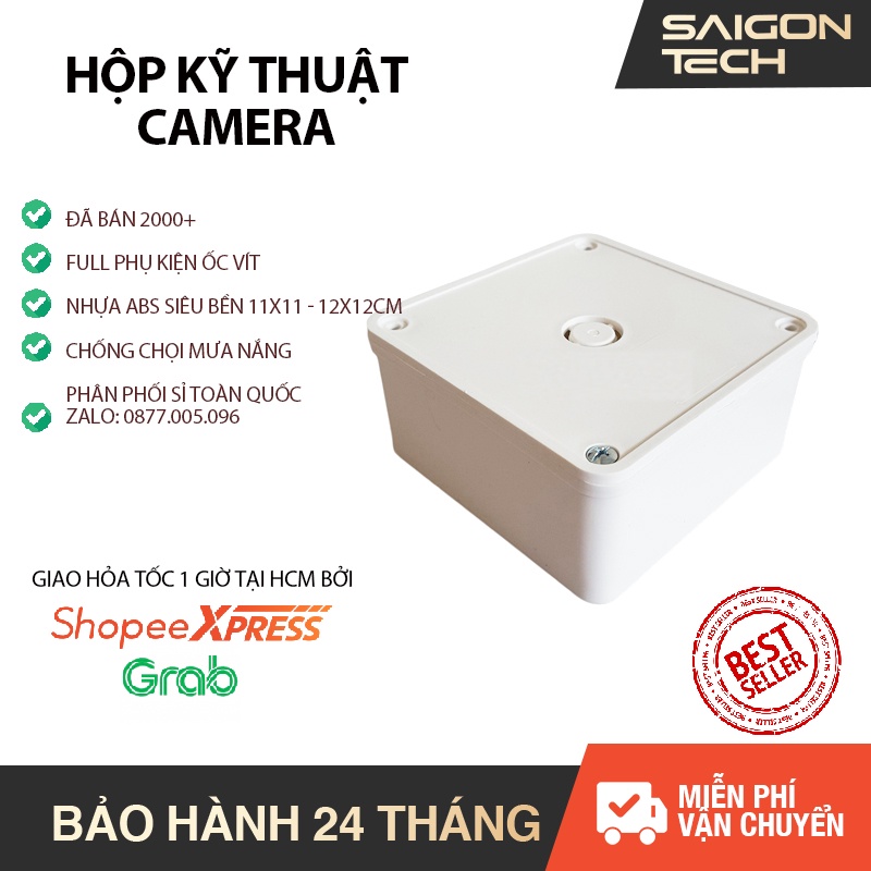 [HCM - Hỏa tốc] Hộp kỹ thuật camera bằng nhựa chắc chắn, lắp đặt ngoài trời không sợ mưa nắng đầy đủ ốc vít