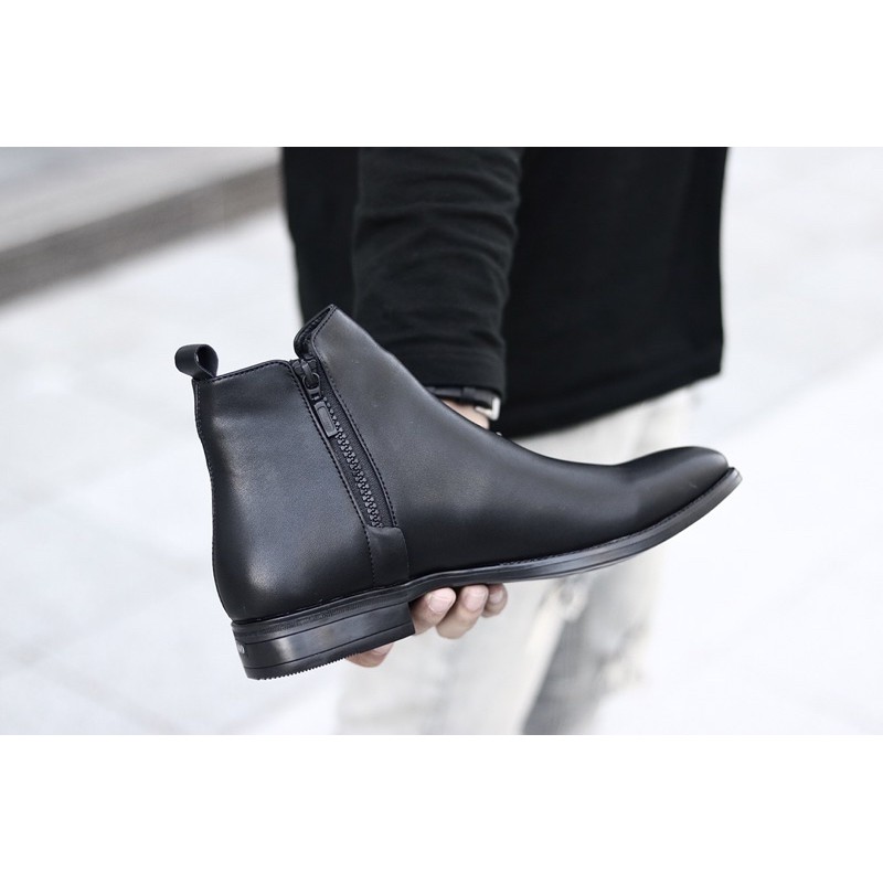 Giày nam cao cổ Chelsea boot kéo khoá tăng chiều cao 5cm | BigBuy360 - bigbuy360.vn