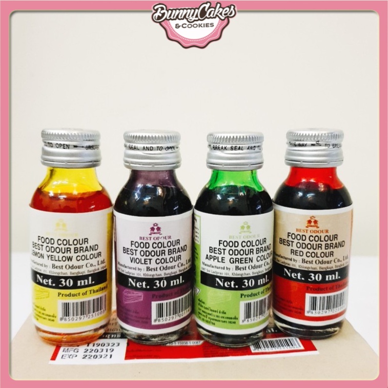 Màu Nước Thực Phẩm Best Odour | Màu Thực Phẩm Cao Cấp Thái Lan 30ml (Xanh,Đỏ,Tím,Vàng,Hồng,Cam)