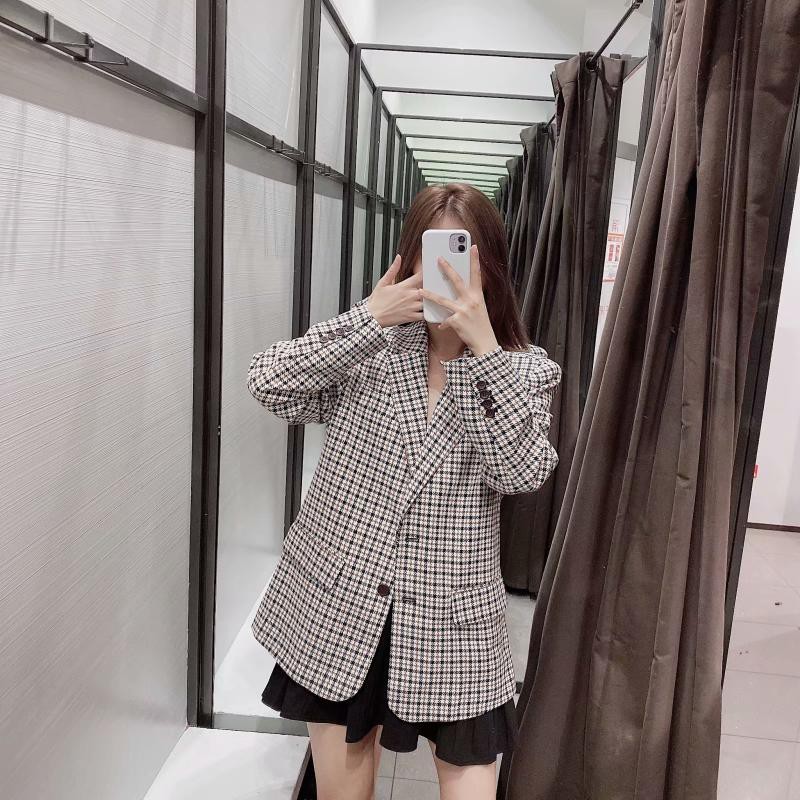 (Hàng Đẹp CC)Ảnh thật 3 hình cuối-HC297.Áo blazer kiểu Zara houndstooth sang chảnh